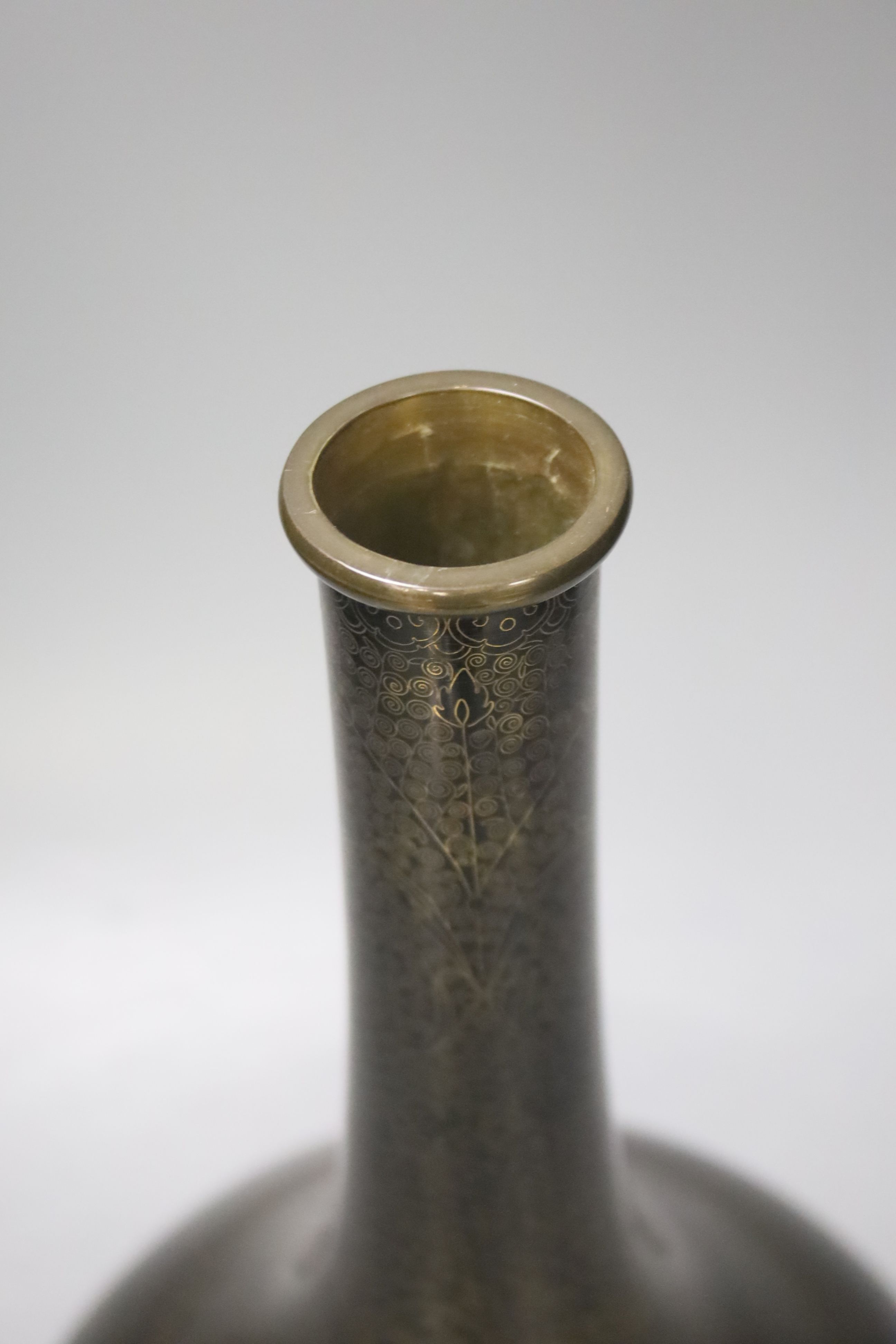 A 19th century Indian Bidri ware bottle vase